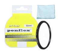 PATIKIL 55mm UV Filter, 1 PCS UV Protection Filter SLIM UV Camera Lens Filter Aluminum Optical Camera Accessory Crystal Clear Pics for 55mm Camera Lens Filter Photography Picture