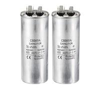 PATIKIL 55uF 55MDF 450V AC Fan Start Capacitor,2Pcs CBB65 Circular Run Capacitor for AC Motor Run Air Conditioner Cool Heat Pump Condenser Straight