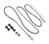 PATIKIL 56 Inch Bow String Replacement, Archery Bowstrings Accessories 12 Strands Bowstring with Finger Guard & 2 Brass Nock Points for Traditional Recurve Longbow, Black