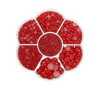 PATIKIL 5645Pcs Flatback Pearls Beads for Crafting, 7 Sizes Half Round Resin Beads Flatback Pearl Charms for DIY Nail Art Phone Decoration Socks Charms, Red