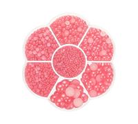 PATIKIL 5645Pcs Flatback Pearls Beads for Crafting, 7 Sizes Half Round Resin Beads Flatback Pearl Charms for DIY Nail Art Phone Decoration Socks Charms, Pink