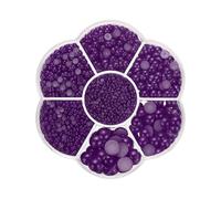 PATIKIL 5645Pcs Flatback Pearls Beads for Crafting, 7 Sizes Half Round Resin Beads Flatback Pearl Charms for DIY Nail Art Phone Decoration Socks Charms, Dark Purple