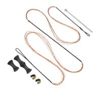 PATIKIL 57 Inch Bow String Replacement, Archery Bowstrings Accessories 12 Strands Bowstring with Finger Guard & 2 Brass Nock Points for Traditional Recurve Longbow, Black-Orange