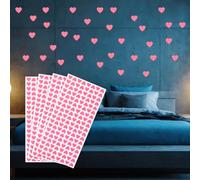 PATIKIL 576 Pcs Glow in The Dark Heart Stickers, Adhesive Glow Heart Sticker Glow in The Dark Wall Decals Luminous Decor for Room Ceiling Decoration Party Birthday, Pink