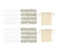 PATIKIL 588 Piece Plastic Letters Set for Felt Letter Board, White/Bronze Alphabet Message Board Accessories Including Letter Numbers with Restraint Strap for Cafe, Wedding, Birthday