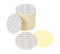 PATIKIL 58mm/2.28" Foam Lid Liner 60pcs Adhesive Round PS Pressure Sensitive Seals, Cap Liners Resistant Tamper for Plastic Glass Jar Bottle Cap Canning Vials Seals Black Text, White