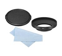 PATIKIL 58mm Lens Hood, Wide Angle Matte Surface Anti-reflective Inside Hood with Cap and Cleaning Cloth for Camera Lens, Black for Nikon, for Fujifilm, for Pentax, for Leica