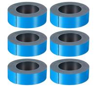PATIKIL 59ft x 1 inch Dry Erase Magnetic Label Strip, 6Pcs Blank Magnet Sticky Labels Magnetic Tag Roll Tape for Whiteboard Refrigerator Classroom, Blue