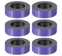 PATIKIL 59ft x 1 inch Dry Erase Magnetic Label Strip, 6Pcs Blank Magnet Sticky Labels Magnetic Tag Roll Tape for Whiteboard Refrigerator Classroom, Purple