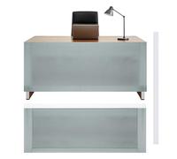 PATIKIL 59x24 Inch Under Desk Privacy Panel, Under Desk Privacy Curtain Skirt Modesty Closet Cabinet Short Curtains with Hook & Loop Tape for Office Workstation Home Kitchen, Gray