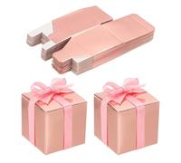 PATIKIL 5cm x 5cm x 5cm Favor Boxes, 24 Pcs Candy Party Butterfly Gift Boxes for Wedding Mother's Day Easter Anniversary Christmas Graduation Celebration, Rose Gold