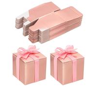PATIKIL 5cm x 5cm x 5cm Favor Boxes, 60 Pcs Candy Party Butterfly Gift Boxes for Wedding Mother's Day Easter Anniversary Christmas Graduation Celebration, Rose Gold