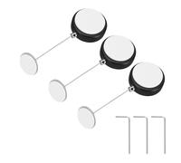 PATIKIL 5ft (1.5M) Retractable Remote Control Cable Tether 1.5N, 3PCS Remote Control Security Lanyard Lock Adjustable Locking Leash with Round Iron Cap for TV Tablets Showroom, Black