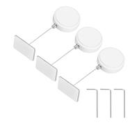 PATIKIL 5ft (1.5M) Retractable Remote Control Cable Tether 1.5N, 3PCS Remote Control Security Lanyard Lock Adjustable Locking Leash with Square Iron Cap for TV Tablets Showroom, White