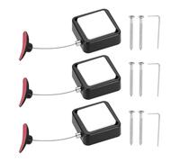 PATIKIL 5ft (1.5M) Retractable Remote Control Cable Tether 2N, 3PCS Remote Control Security Lanyard Lock Adjustable Locking Leash with Plastic Cap for TV Tablets Showroom, Black