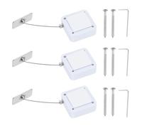 PATIKIL 5ft (1.5M) Retractable Remote Control Cable Tether 2N, 3PCS Remote Control Security Lanyard Lock Adjustable Locking Leash with Iron Cap for TVs Phone Tablets Showroom, White