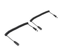 PATIKIL 5Ft 5.5mm x 2.1mm Male to Female DC Power Cable, 2 Pcs Wire Adapter Coiled Extension Cable Cord for LED Strip DVR Router Surveillance Camera