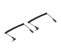 PATIKIL 5Ft 5.5mm x 2.5mm Male to Female DC Power Cable, 2 Pcs Right Angle Wire Adapter Coiled Extension Cable Cord for LED Strip Router Surveillance Camera