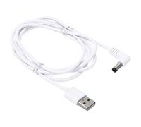 PATIKIL 5Ft USB to DC 5.5x2.5mm Barrel Jack Power Cable, Wire Adapter Connector Charging Cord for Light Fans Speaker Table Lamp, White