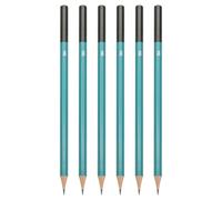PATIKIL 5H Drawing Pencils for Sketching, 6PCS Sketch Pencils for Drawing Art Pencils Graphite Wood Pre-sharpened for Drawing Sketching Artist, Hexagonal, Black Refill, Green/Black Pole