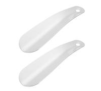 PATIKIL 5in Shoe Horn, 2Pcs Stainless Steel Shoe Helper, Metal Shoe Horns for Women Men Adults Seniors Boots, Silver Tone