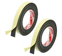 PATIKIL 5m Weather Stripping Door Seal Strip, 2 Roll Adhesive Foam Seal Tape 2cm Wide x 1/16" (2mm) Thick Soundproof Foam Insulation Tape for Door Window Insulation, Black