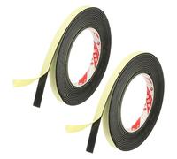 PATIKIL 5m Weather Stripping Door Seal Strip, 4 Roll Adhesive Foam Seal Tape 1cm Wide x 1/16" (2mm) Thick Soundproof Foam Insulation Tape for Door Window Insulation, Black