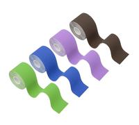 PATIKIL 5M x 5cm Kinesiology Tape, 4 Roll Adhesive Cotton Sports Muscle Support Tapes Waterproof Elastic Tape for Knee Ankle Wrist Shoulder, Green/Blue/Purple/Coffee