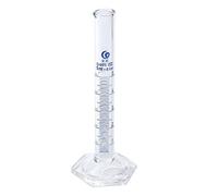 PATIKIL 5ml 3.3 Borosilicate Glass Graduated Cylinder, High Transparency Hex Base Blue Graduations Measuring Cylinder for Lab Home Use, Clear