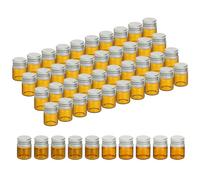 PATIKIL 5ml Amber Glass Vials, 50 Pack Small Liquid Sample Vial with Screw Caps Plastic Stoppers Leak-Proof Bottles Empty Jars