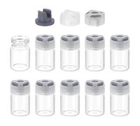 PATIKIL 5ml Clear Glass Sample Vials, 10Pcs Small Liquid Bottles with Locking Cap and Self-healing Injection Port for Essential Oil Sample Aromatherapy Fragrance Vials Travel, Gray