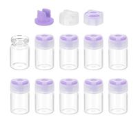 PATIKIL 5ml Clear Glass Sample Vials, 10Pcs Small Liquid Bottles with Locking Cap and Self-healing Injection Port for Essential Oil Sample Aromatherapy Fragrance Vials Travel, Purple