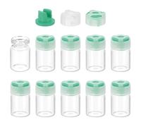 PATIKIL 5ml Clear Glass Sample Vials, 10Pcs Small Liquid Bottles with Locking Cap and Self-healing Injection Port for Essential Oil Sample Aromatherapy Fragrance Vials Travel, Green