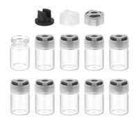 PATIKIL 5ml Clear Glass Sample Vials, 10Pcs Small Liquid Bottles with Locking Cap and Self-healing Injection Port for Essential Oil Sample Aromatherapy Fragrance Vials Travel, Black