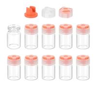 PATIKIL 5ml Clear Glass Sample Vials, 10Pcs Small Liquid Bottles with Locking Cap and Self-healing Injection Port for Essential Oil Sample Aromatherapy Fragrance Vials Travel, Orange
