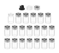 PATIKIL 5ml Clear Glass Sample Vials, 20Pcs Small Liquid Bottles with Locking Cap and Self-healing Injection Port for Essential Oil Sample Aromatherapy Fragrance Vials Travel, Black