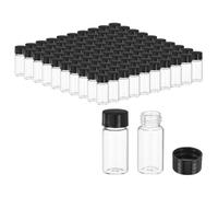 PATIKIL 5ml Clear Glass Vials, 100 Pack Sample Vials with Screw Cap Reagent Media Bottle Leak-Proof Liquid Sample Glass Vial for Lab Laboratory Storage