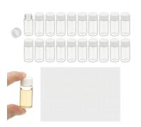 PATIKIL 5ml Clear Glass Vials, 20Pcs Sample Vials with Screw Cap Reagent Media Bottle with Labels Leak-Proof Liquid Sample Glass Vial for Lab Laboratory