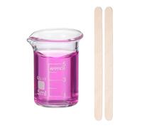 PATIKIL 5ml Glass Beaker, Measuring Glass Beaker Graduated Borosilicate Lab Cups Mug Low Form Heat Safe Transparent with 50pcs Wood Sticks for Laboratory Science Kitchen Liquids