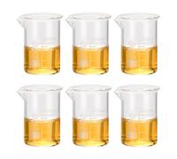 PATIKIL 5ml Low Form Glass Beaker, 6Pcs 3.3 Borosilicate Glass Beakers Graduated Measuring Cup with Spout for Lab Experiment, Cooking and Baking, Clear