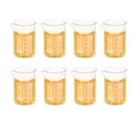 PATIKIL 5ml Low Form Measuring Cup, 8 Pcs 3.3 Borosilicate Glass Beaker Graduated Measuring Pitcher with Spout for Lab Experiment, Cooking and Baking, Clear