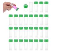 PATIKIL 5mL Plastic Cryogenic Vial, 28Pcs Cryogenic Storage Tube Lab Frozen Test Tube Container Storage Screw Cap for Lab Laboratory Science, Green Clear