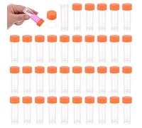 PATIKIL 5mL Plastic Cryogenic Vial, 36Pcs Frozen Test Tube Graduated Vial Container Storage Screw Cap for Lab Laboratory Science, Orange Clear