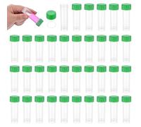 PATIKIL 5mL Plastic Cryogenic Vial, 36Pcs Frozen Test Tube Green Clear | Graduated Vial Container Storage Screw Cap for Lab Laboratory Science