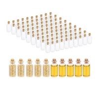 PATIKIL 5ml Tiny Glass Bottles Vials, 100Pcs Mini Clear Bottles Glass Empty Jars with Cork Stoppers Tiny Vials Container for Powder Cream Art Craft