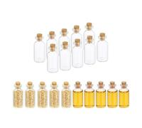 PATIKIL 5ml Tiny Glass Bottles Vials, 20Pcs Mini Clear Bottles Glass Empty Jars with Cork Stoppers Tiny Vials Container for Powder Cream Art Craft
