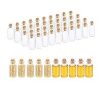 PATIKIL 5ml Tiny Glass Bottles Vials, 50Pcs Mini Clear Bottles Glass Empty Jars with Cork Stoppers Tiny Vials Container for Powder Cream Art Craft