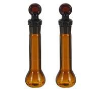 PATIKIL 5ml Volumetric Flask, 2Pcs 3.3 Borosilicate Glass Graduated Volumetric Measuring Flask with Glass Stopper Tolerance 0.30ml for Lab Experiment, Amber