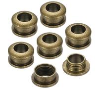 PATIKIL 5mm(1/5 inch) Solid Brass Hole Eyelets, 6 Pcs Arc Surface Self Backing Grommets with Washer for Shoes Clothes Crafts Bag Leather Craft, Bronze