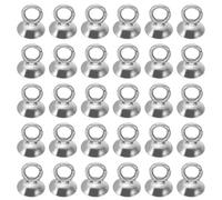 PATIKIL 5mm Bead Caps, 100 Pcs Bead Cap Bail Pendant Bead End Caps Charm Ornament Caps with Loop Stainless Steel for Making DIY s Pearl, Silvery
